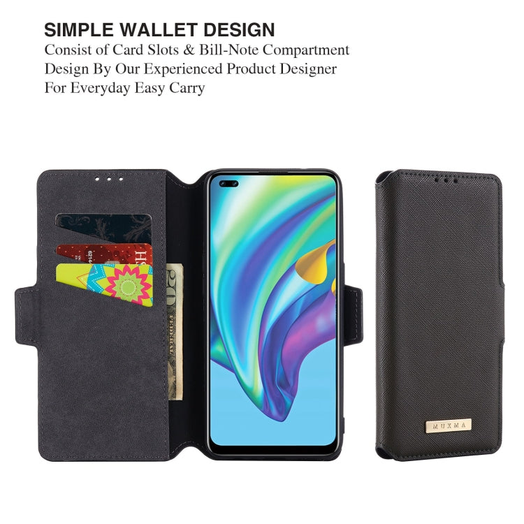 For OPPO F17 Pro MUXMA MX115 Cross Texture Oil Edge Flip Leather Phone Case