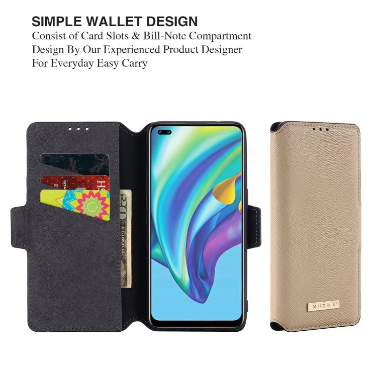 For OPPO F17 Pro MUXMA MX115 Cross Texture Oil Edge Flip Leather Phone Case