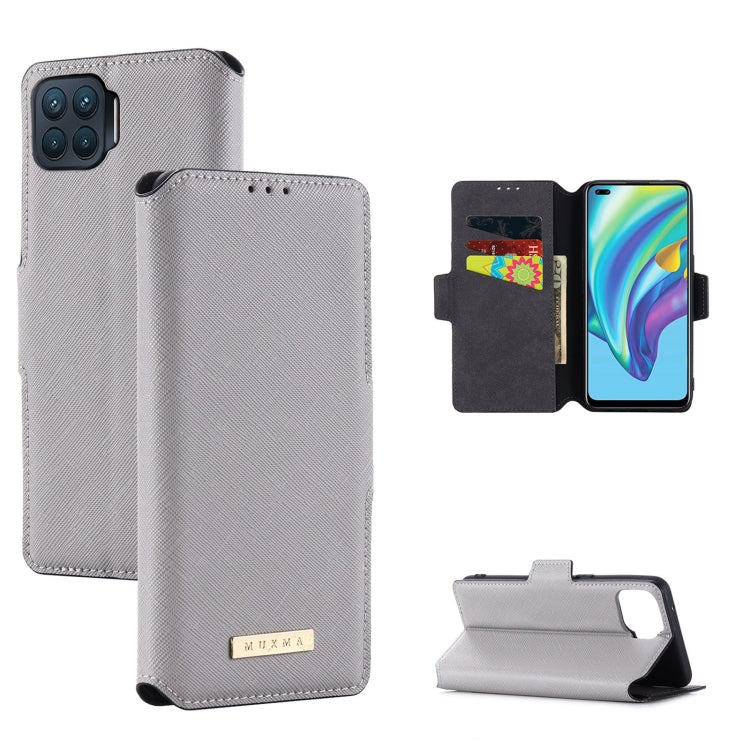 For OPPO F17 Pro MUXMA MX115 Cross Texture Oil Edge Flip Leather Phone Case