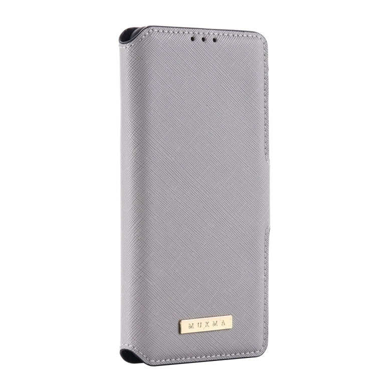 For OPPO F17 Pro MUXMA MX115 Cross Texture Oil Edge Flip Leather Phone Case