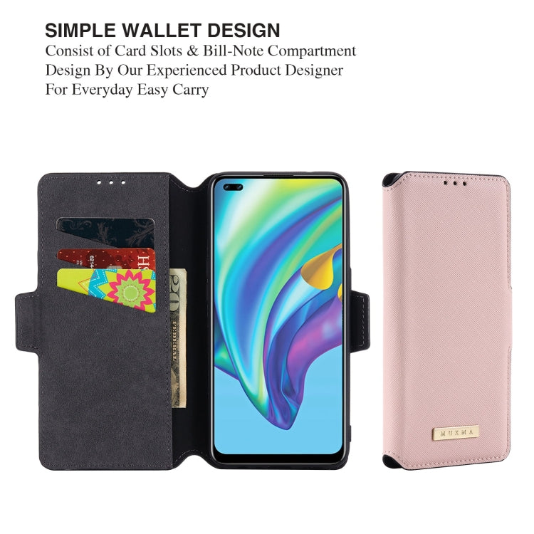 For OPPO F17 Pro MUXMA MX115 Cross Texture Oil Edge Flip Leather Phone Case