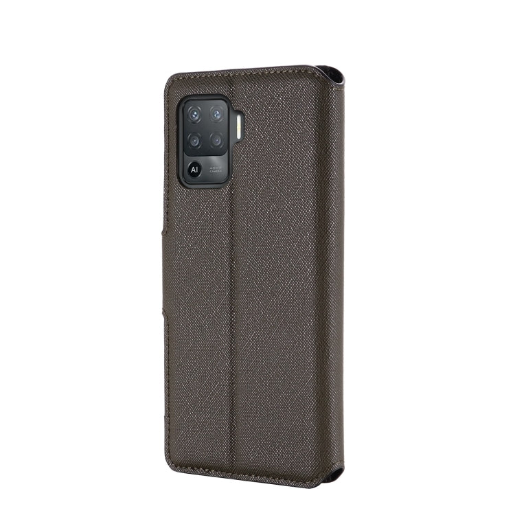 For OPPO F19 Pro / A94 MUXMA MX115 Cross Texture Oil Edge Flip Leather Phone Case