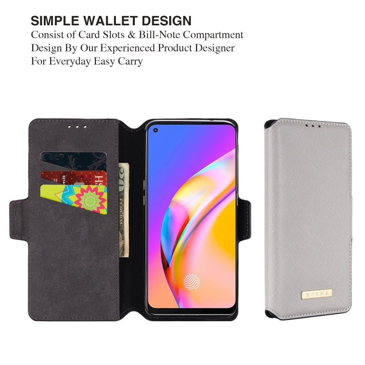 For OPPO F19 Pro / A94 MUXMA MX115 Cross Texture Oil Edge Flip Leather Phone Case