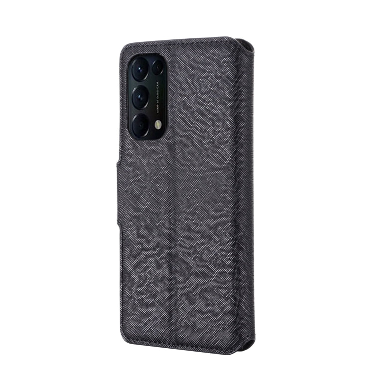 For OPPO Reno5 4G MUXMA MX115 Cross Texture Oil Edge Flip Leather Phone Case