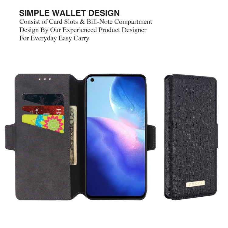 For OPPO Reno5 4G MUXMA MX115 Cross Texture Oil Edge Flip Leather Phone Case