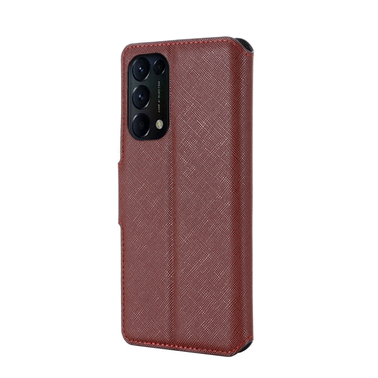 For OPPO Reno5 4G MUXMA MX115 Cross Texture Oil Edge Flip Leather Phone Case