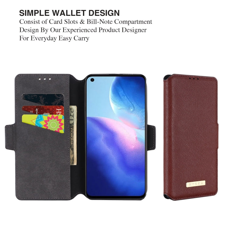 For OPPO Reno5 4G MUXMA MX115 Cross Texture Oil Edge Flip Leather Phone Case