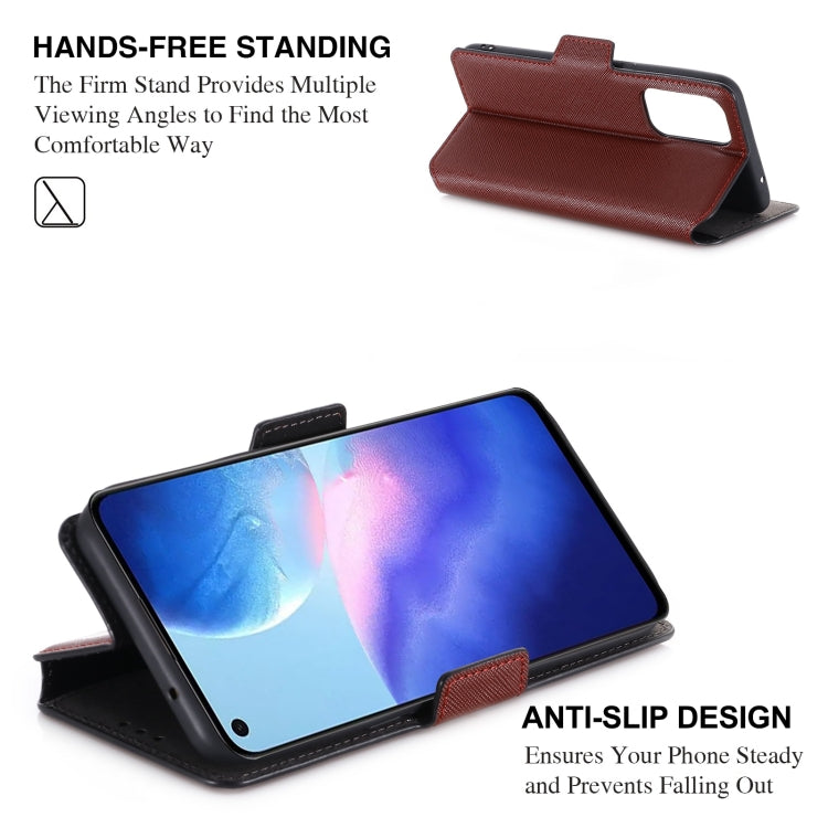 For OPPO Reno5 4G MUXMA MX115 Cross Texture Oil Edge Flip Leather Phone Case