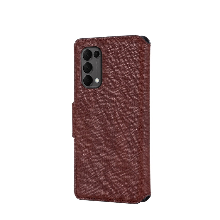 For OPPO Reno5 5G MUXMA MX115 Cross Texture Oil Edge Flip Leather Phone Case