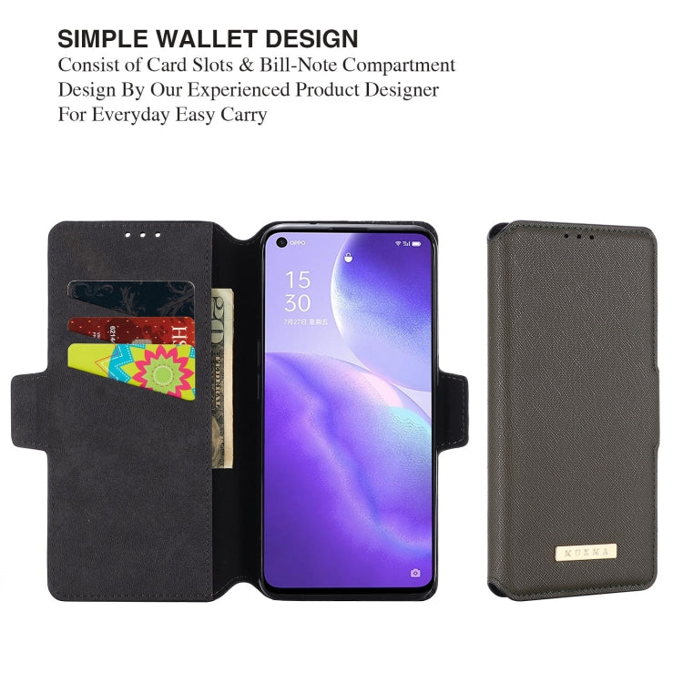 For OPPO Reno5 5G MUXMA MX115 Cross Texture Oil Edge Flip Leather Phone Case