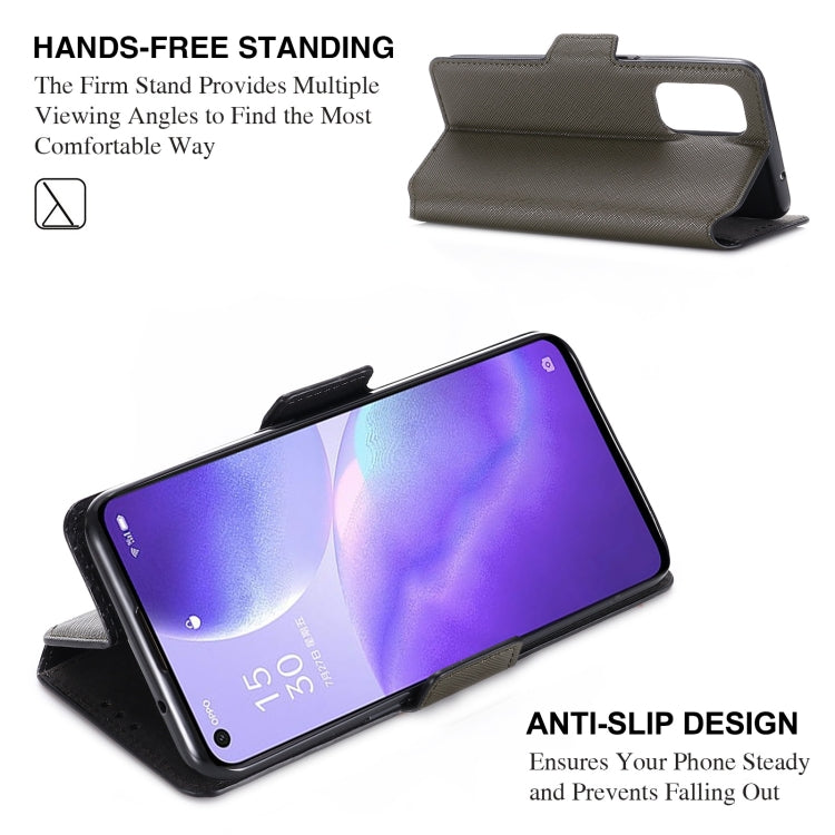 For OPPO Reno5 5G MUXMA MX115 Cross Texture Oil Edge Flip Leather Phone Case