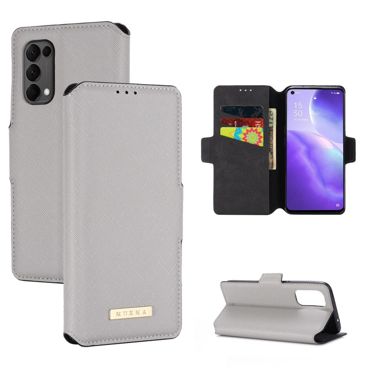 For OPPO Reno5 5G MUXMA MX115 Cross Texture Oil Edge Flip Leather Phone Case
