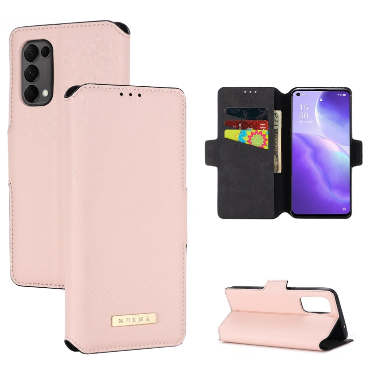 For OPPO Reno5 5G MUXMA MX115 Cross Texture Oil Edge Flip Leather Phone Case