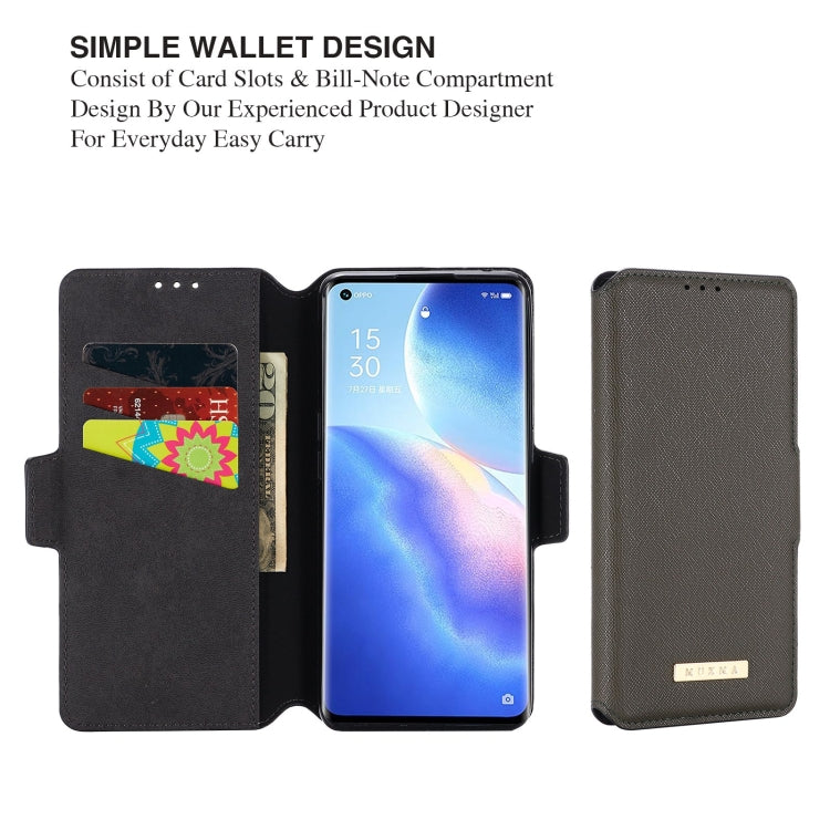 For OPPO Reno5 Pro 5G MUXMA MX115 Cross Texture Oil Edge Flip Leather Phone Case