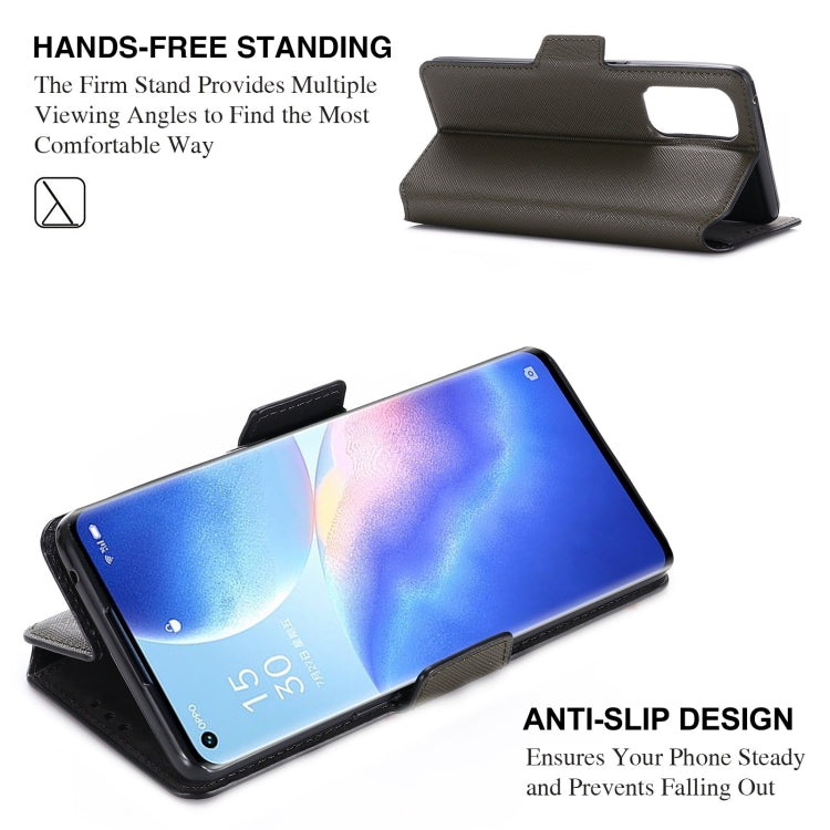 For OPPO Reno5 Pro 5G MUXMA MX115 Cross Texture Oil Edge Flip Leather Phone Case