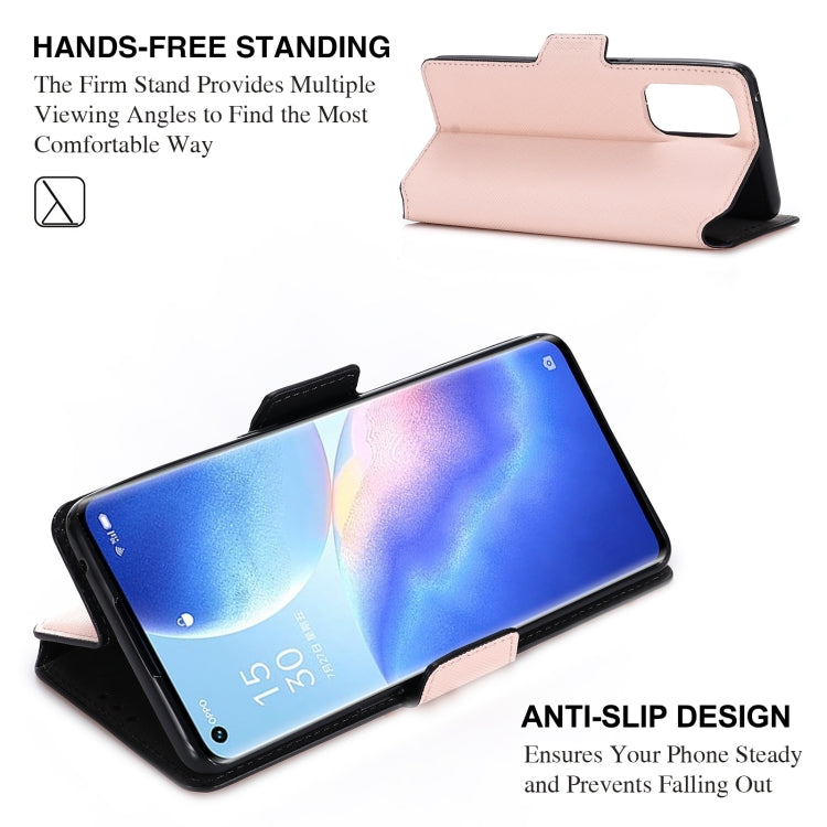 For OPPO Reno5 Pro 5G MUXMA MX115 Cross Texture Oil Edge Flip Leather Phone Case