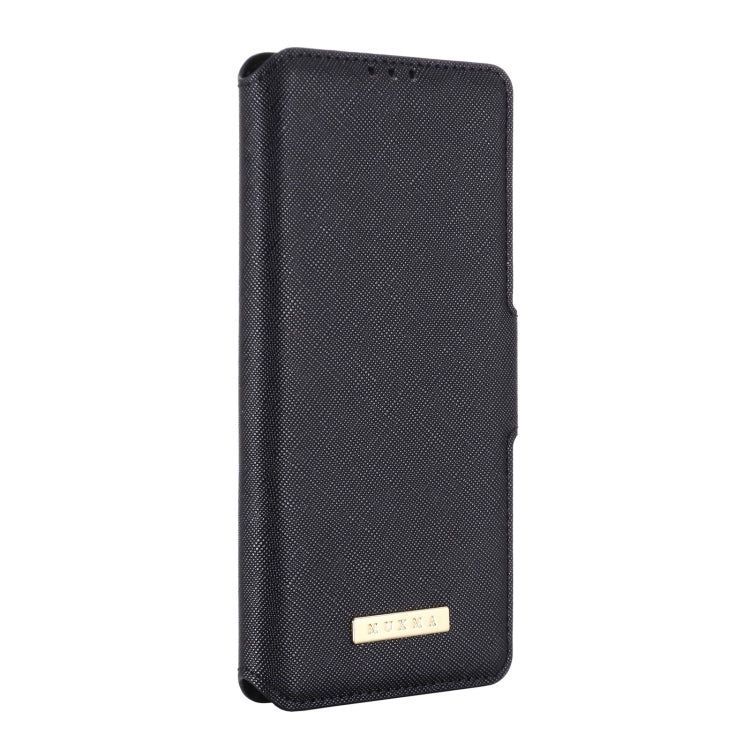 For OPPO Realme V11 5G MUXMA MX115 Cross Texture Oil Edge Flip Leather Phone Case