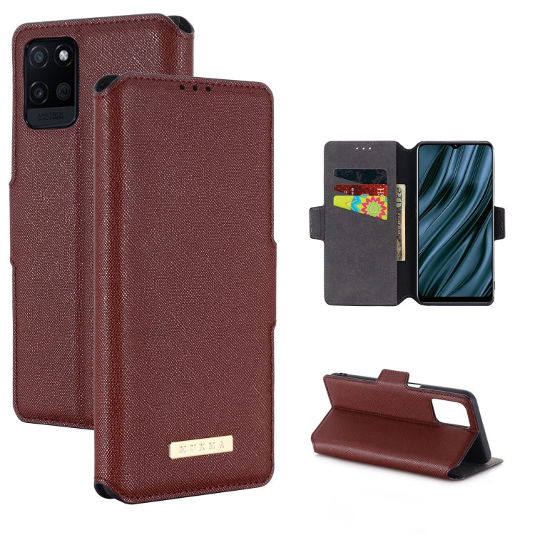 For OPPO Realme V11 5G MUXMA MX115 Cross Texture Oil Edge Flip Leather Phone Case