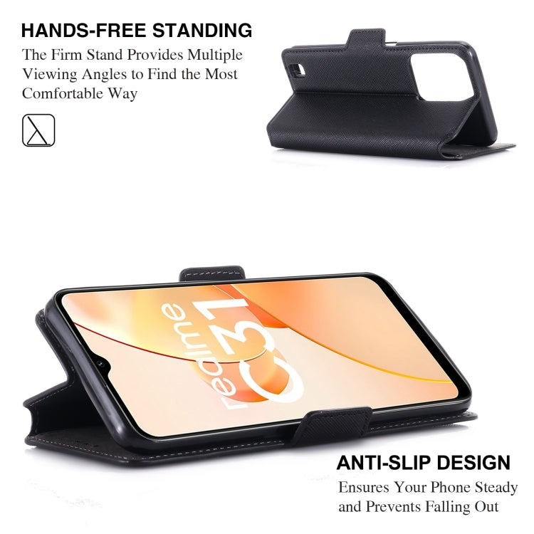 For OPPO Realme C31 4G MUXMA MX115 Cross Texture Oil Edge Flip Leather Phone Case