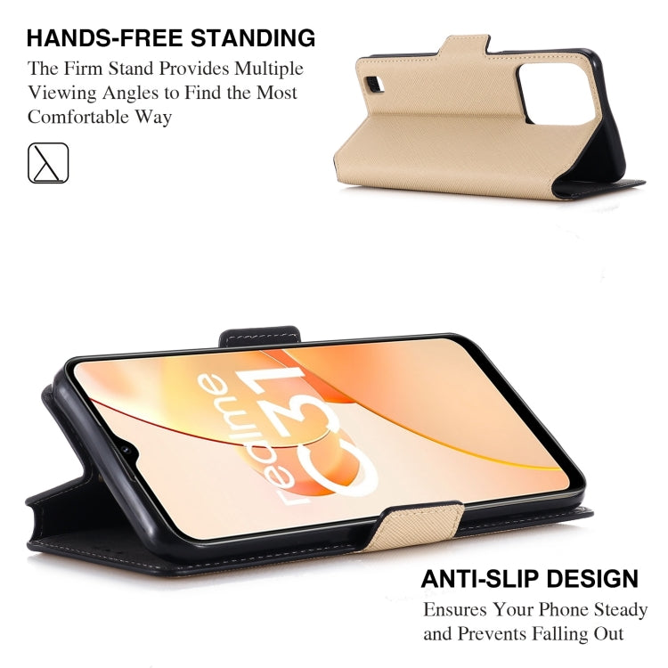 For OPPO Realme C31 4G MUXMA MX115 Cross Texture Oil Edge Flip Leather Phone Case