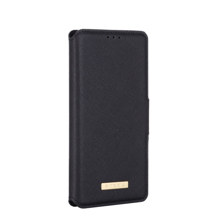 For OPPO Realme 7 5G / V5 / Q2 MUXMA MX115 Cross Texture Oil Edge Flip Leather Phone Case