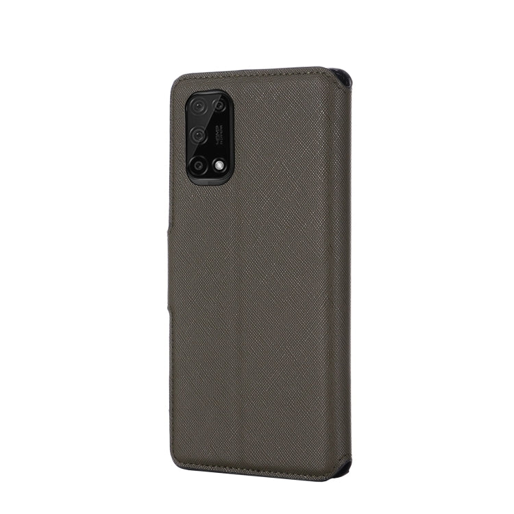 For OPPO Realme 7 5G / V5 / Q2 MUXMA MX115 Cross Texture Oil Edge Flip Leather Phone Case