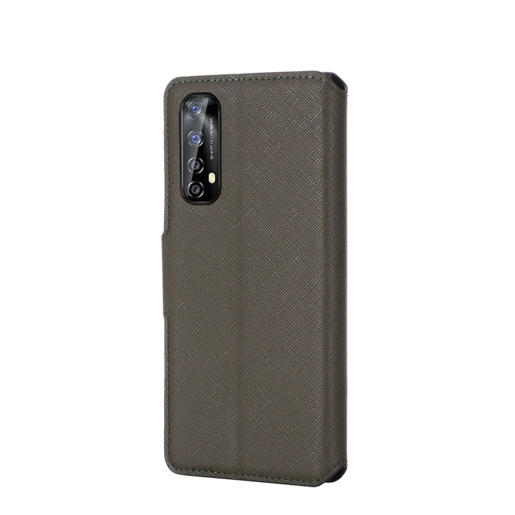 For OPPO Realme 7 Asian Version MUXMA MX115 Cross Texture Oil Edge Flip Leather Phone Case