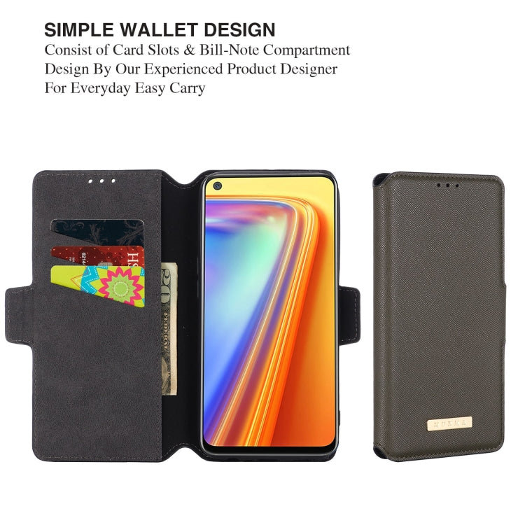 For OPPO Realme 7 Asian Version MUXMA MX115 Cross Texture Oil Edge Flip Leather Phone Case