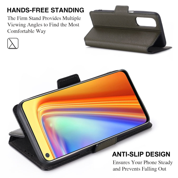 For OPPO Realme 7 Asian Version MUXMA MX115 Cross Texture Oil Edge Flip Leather Phone Case