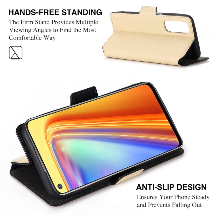 For OPPO Realme 7 Asian Version MUXMA MX115 Cross Texture Oil Edge Flip Leather Phone Case