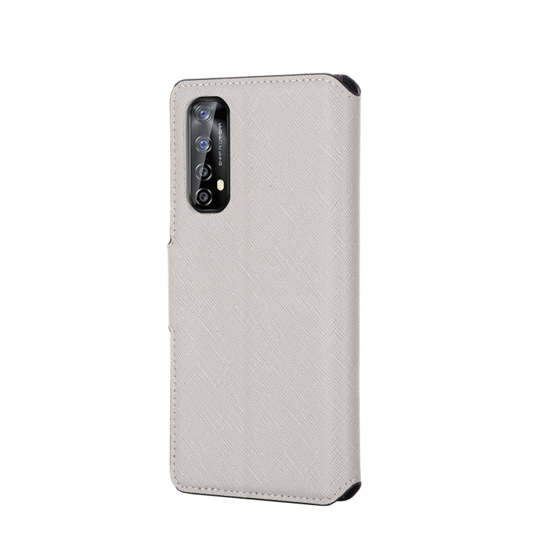 For OPPO Realme 7 Asian Version MUXMA MX115 Cross Texture Oil Edge Flip Leather Phone Case