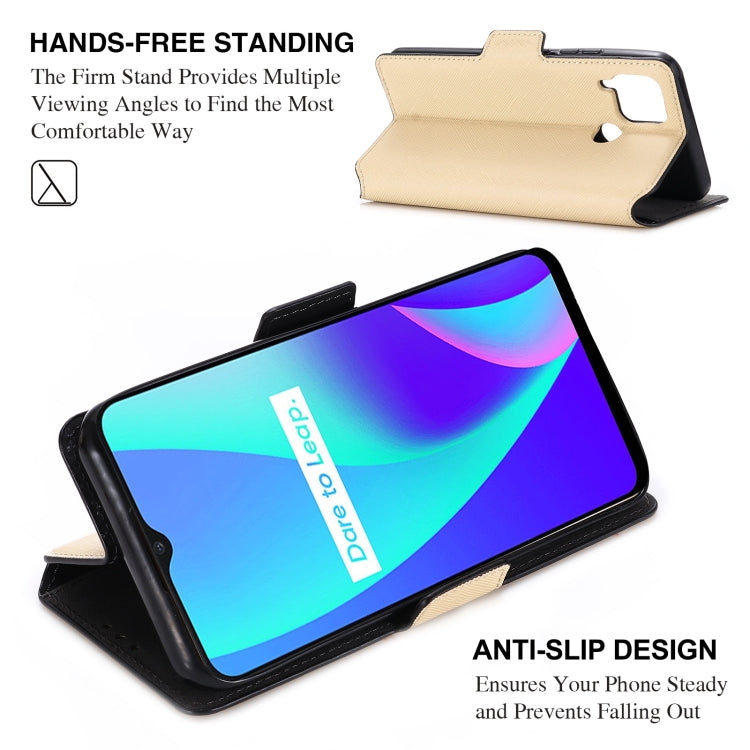 For OPPO Realme C15 / C12 MUXMA MX115 Cross Texture Oil Edge Flip Leather Phone Case