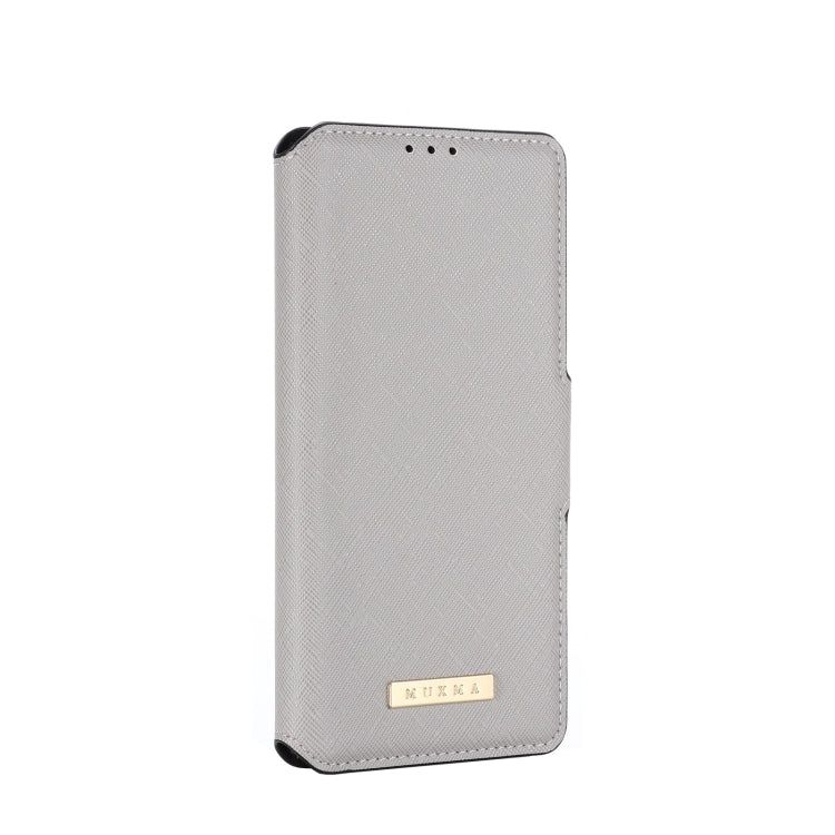 For OPPO Realme C15 / C12 MUXMA MX115 Cross Texture Oil Edge Flip Leather Phone Case