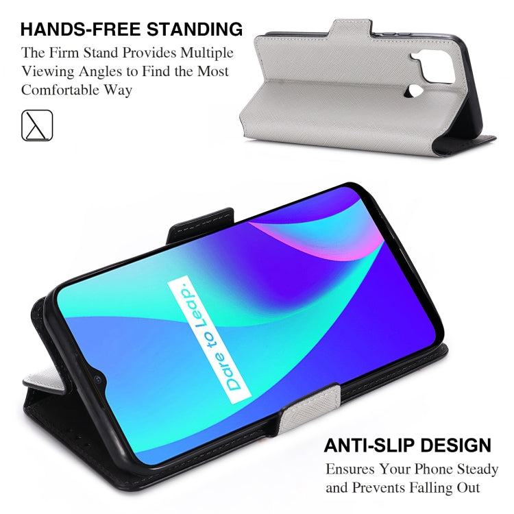 For OPPO Realme C15 / C12 MUXMA MX115 Cross Texture Oil Edge Flip Leather Phone Case