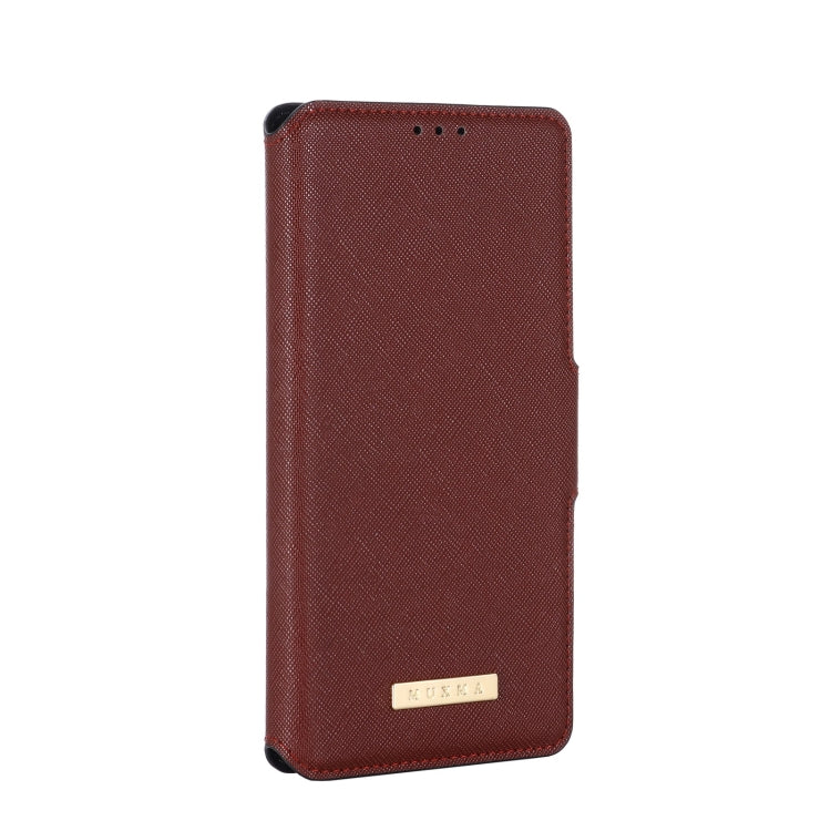 For OPPO Realme X7 Pro MUXMA MX115 Cross Texture Oil Edge Flip Leather Phone Case
