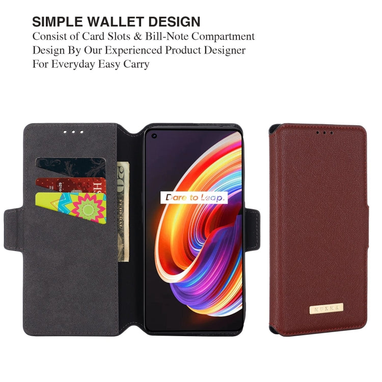 For OPPO Realme X7 Pro MUXMA MX115 Cross Texture Oil Edge Flip Leather Phone Case