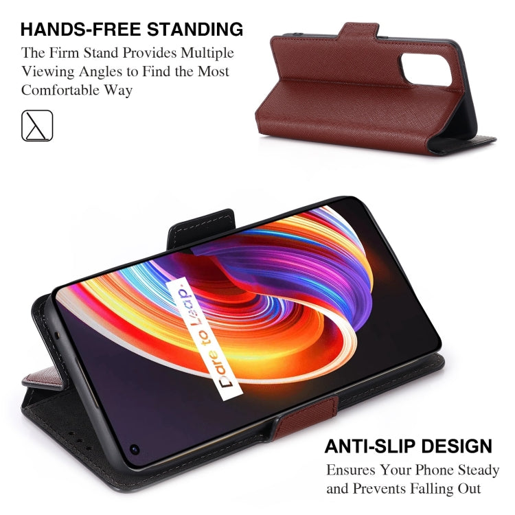 For OPPO Realme X7 Pro MUXMA MX115 Cross Texture Oil Edge Flip Leather Phone Case