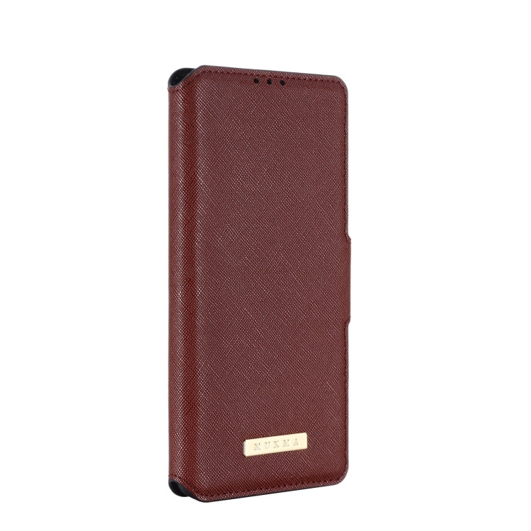 For OPPO Realme C21 MUXMA MX115 Cross Texture Oil Edge Flip Leather Phone Case