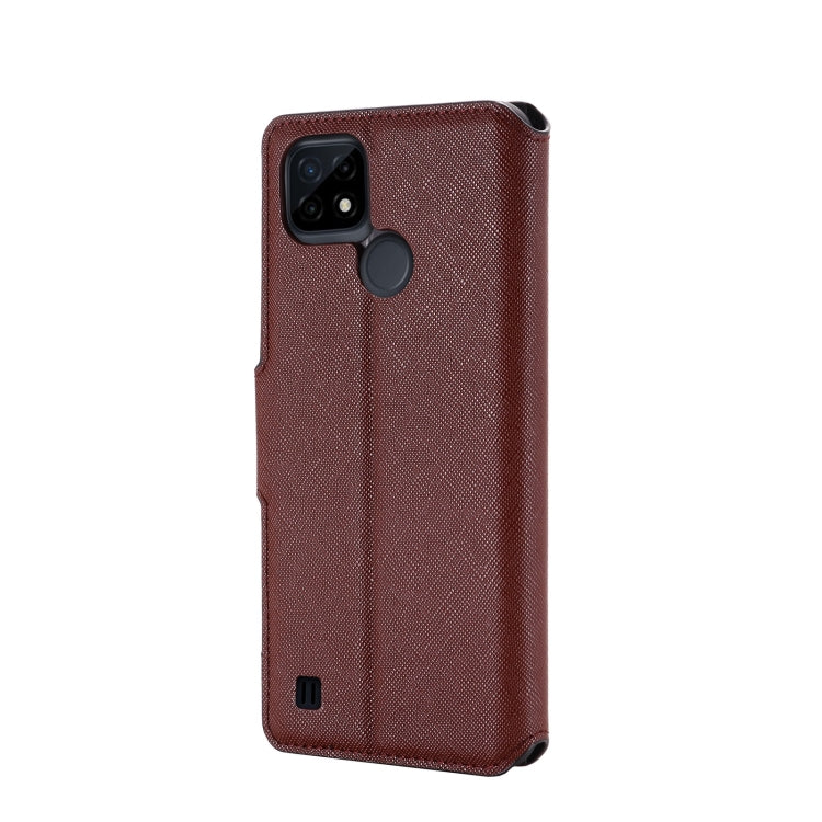 For OPPO Realme C21 MUXMA MX115 Cross Texture Oil Edge Flip Leather Phone Case
