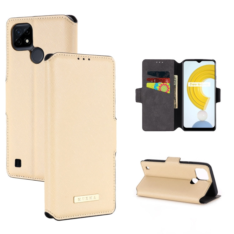 For OPPO Realme C21 MUXMA MX115 Cross Texture Oil Edge Flip Leather Phone Case