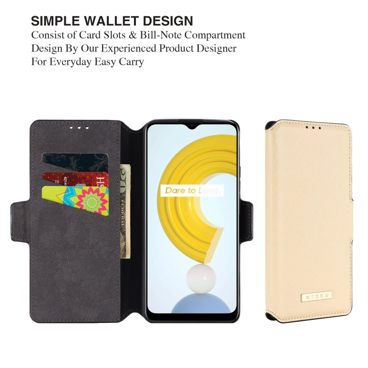 For OPPO Realme C21 MUXMA MX115 Cross Texture Oil Edge Flip Leather Phone Case