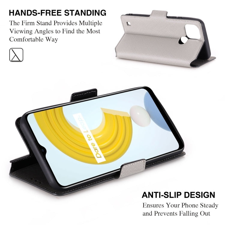 For OPPO Realme C21 MUXMA MX115 Cross Texture Oil Edge Flip Leather Phone Case