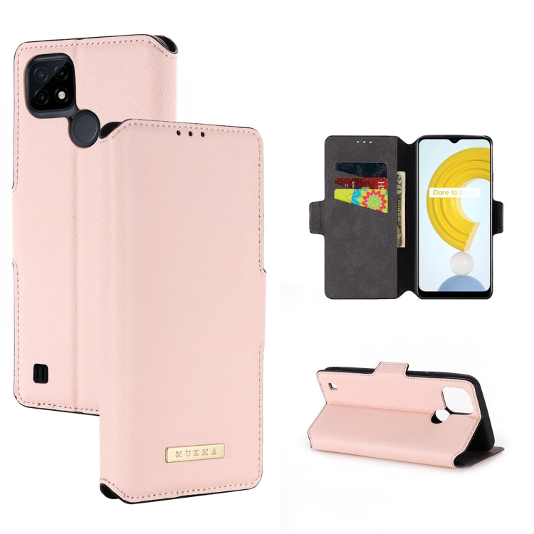 For OPPO Realme C21 MUXMA MX115 Cross Texture Oil Edge Flip Leather Phone Case
