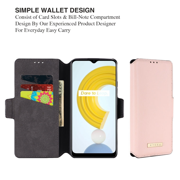 For OPPO Realme C21 MUXMA MX115 Cross Texture Oil Edge Flip Leather Phone Case