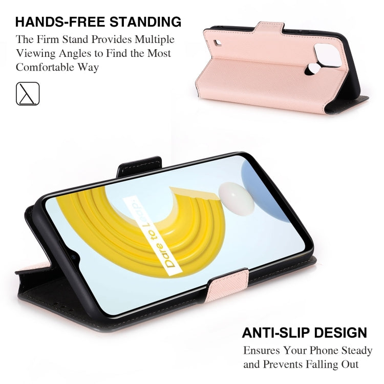 For OPPO Realme C21 MUXMA MX115 Cross Texture Oil Edge Flip Leather Phone Case