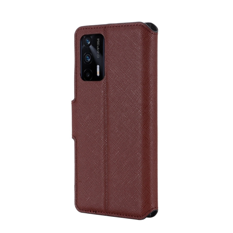 For OPPO Realme GT 5G MUXMA MX115 Cross Texture Oil Edge Flip Leather Phone Case