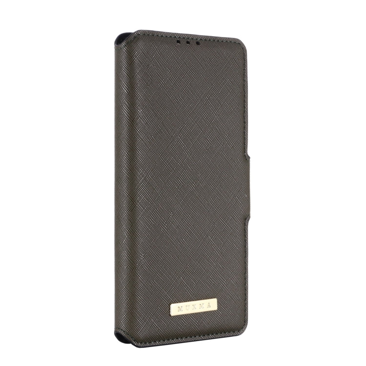 For OPPO Realme GT 5G MUXMA MX115 Cross Texture Oil Edge Flip Leather Phone Case