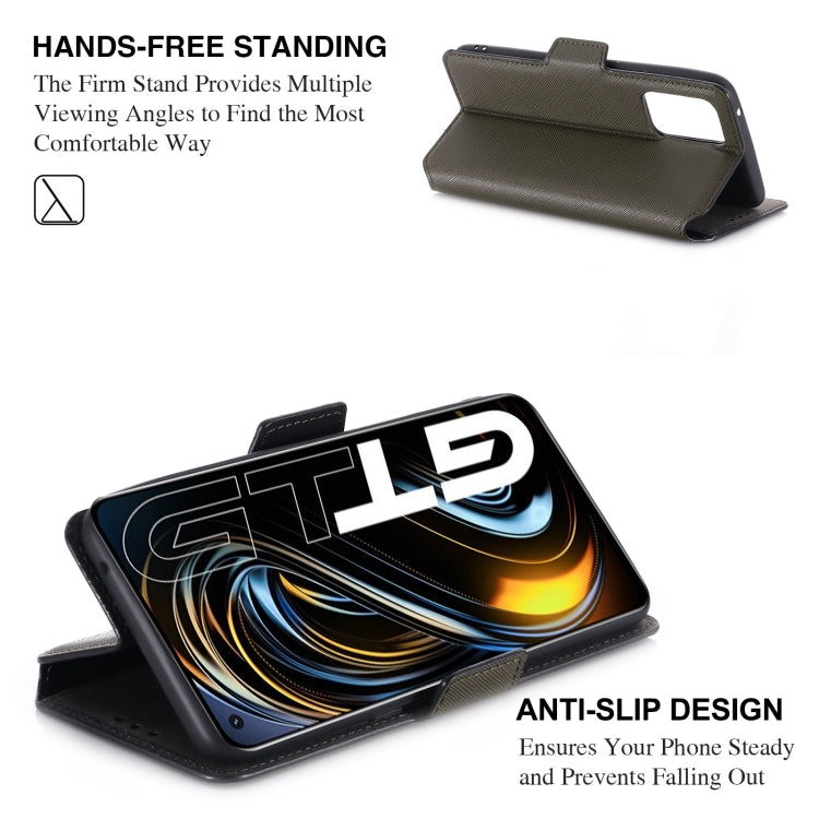 For OPPO Realme GT 5G MUXMA MX115 Cross Texture Oil Edge Flip Leather Phone Case