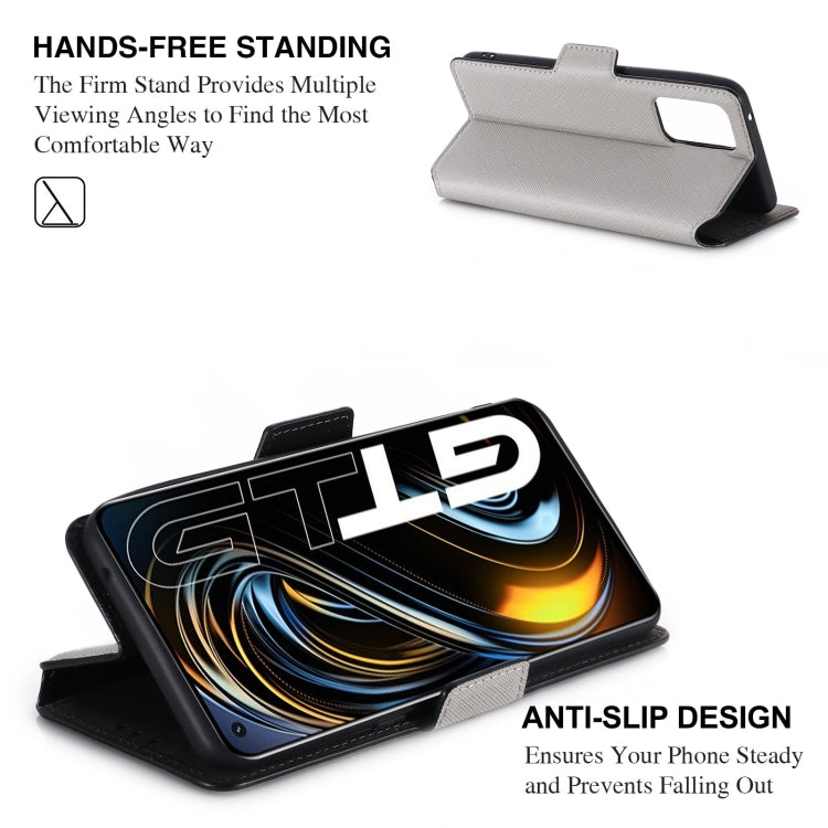 For OPPO Realme GT 5G MUXMA MX115 Cross Texture Oil Edge Flip Leather Phone Case