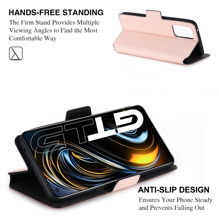 For OPPO Realme GT 5G MUXMA MX115 Cross Texture Oil Edge Flip Leather Phone Case